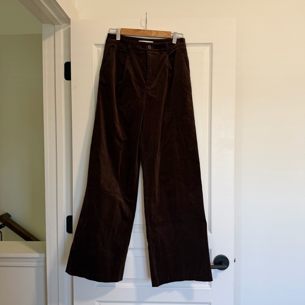 NWT Mid-Waist Corduroy Wide-Leg Pants - Picture 2 of 8